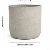 Charlie Grey Washed 3er Set Pflanzkübel Grau aus Fiberclay in Beton-Optik
