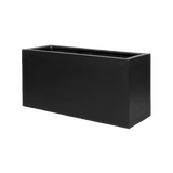 Jort Fiberstone Schwarz planter by Pottery Pots, showcasing a sleek black finish and modern design for indoor or outdoor use.