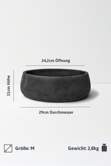 Pflanzschale Eileen Schwarz Größe M – Maße: Ø 29 cm, Öffnung Ø 24,2 cm, Höhe 11 cm