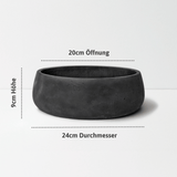 Pflanzschale Eileen Schwarz Größe S – Maße: Ø 24 cm, Öffnung Ø 20 cm, Höhe 9 cm