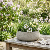 Eileen Grey Washed Pflanzschale Grau im Outdoor-Einsatz
