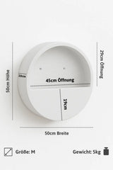Wandpflanzschale Hanging Wally Matt Weiß Größe M – Maße: Ø 50 cm, Öffnung Ø 49,4 cm, Höhe 10 cm