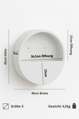 Wandpflanzschale Hanging Wally Matt Weiß Größe S – Maße: Ø 40 cm, Öffnung Ø 39,4 cm, Höhe 9 cm