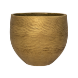 Gold washed Charlie orb planter by Pottery Pots, showcasing a sleek round design with a textured finish and elegant color.