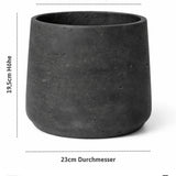 Übertopf Patt Schwarz Größe XL – Maße: Ø 23 cm, Öffnung Ø 19 cm, Höhe 19,5 cm