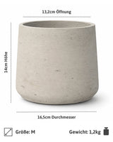 Patt Grey Washed Pflanzkübel Grau aus Fiberclay – Größe M Einzelaufnahme
