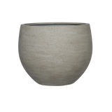 Grey washed Jumbo Orb planter by Pottery Pots, showcasing a smooth, rounded design and textured surface.