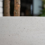 Jumbo grey washed orb planter by Pottery Pots, showcasing a textured surface and rounded shape for indoor or outdoor use.