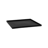 Black Pottery Pots coaster block with a sleek design, displaying a smooth surface and rounded edges on a light background.