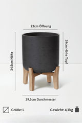 Charlie Black Washed Feet Low Größe L [v=L|ø29.5|ö23|h34.5|t23]