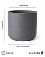 Charlie Schwarz Pflanzkübel Blumentopf aus robusten Fiberclay [v=s]