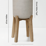 Charlie Grey Washed Feet high Größe XL [v=XL|ø40|ö30|h67|t30]