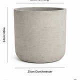 Charlie Grau Pflanzkübel Blumentopf aus robusten Fiberclay [v=l]