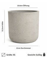 Charlie Grey Washed 3er Set Pflanzkübel Grau aus Fiberclay in Beton-Optik