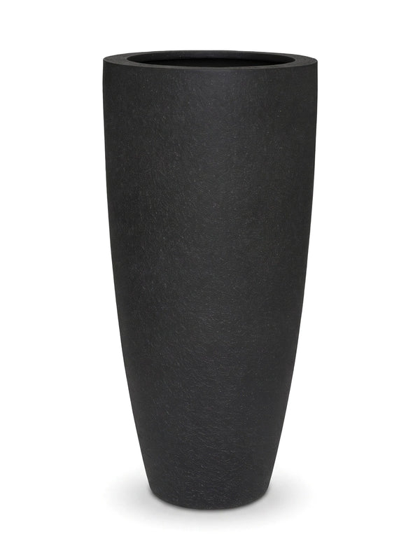 Bodenvase Dax Schwarz in Granit-Optik mit Zwischenboden