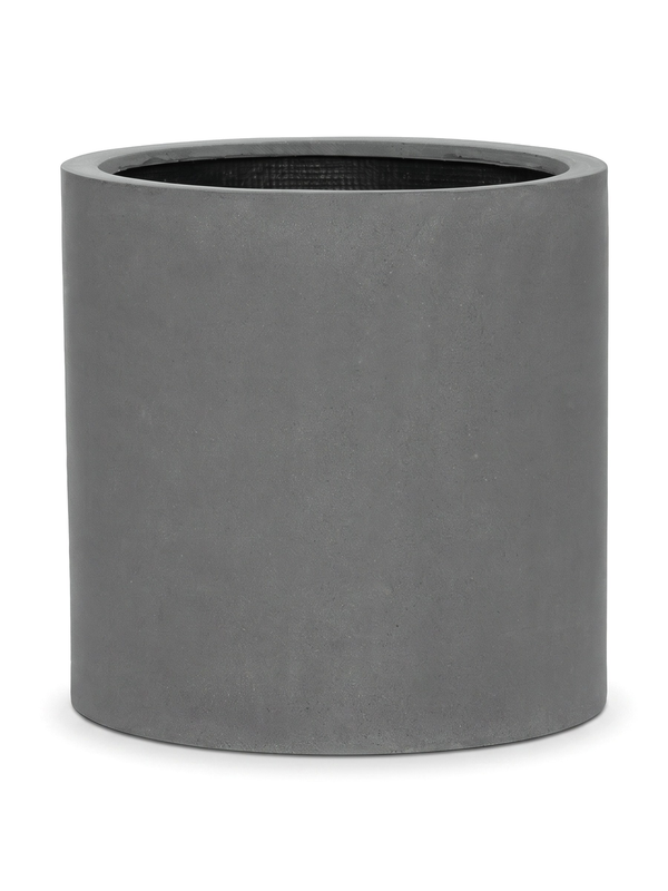 Pflanzkübel Max Grau in Zylinderform aus Fiberstone