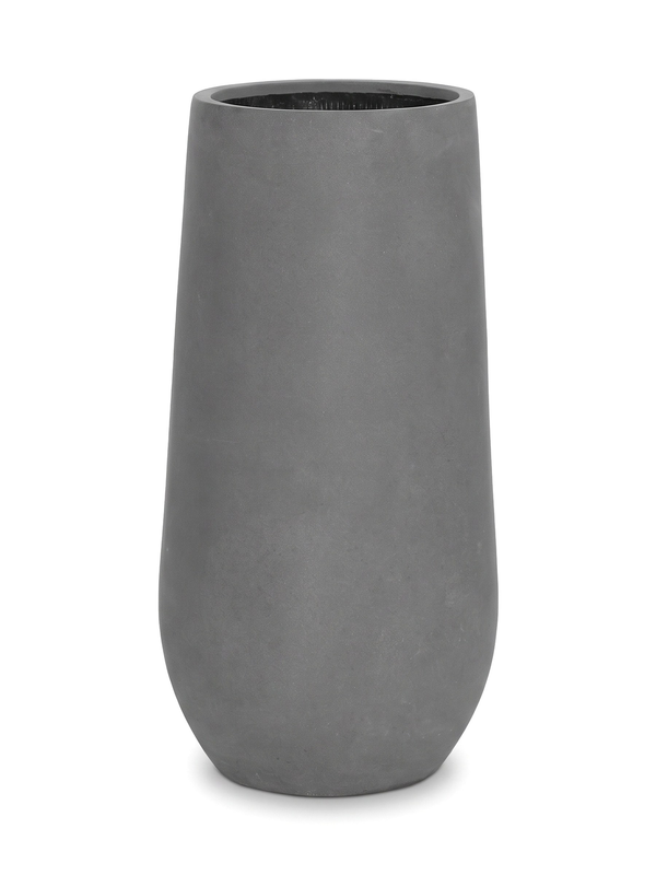 Pflanzkübel Nax Grau, Bodenvase aus Fiberstone