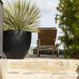 Runder Pflanzkübel Jesslyn Schwarz aus Fiberstone – Outdoor
