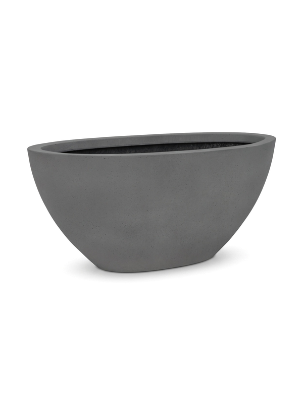 Ovale Pflanzschale Dorant Grau aus Fiberstone