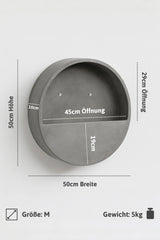 Hanging Wally Wandgefaess Fiberstone Grau Groesse M Massangaben [v=M|ø50|B10|t20]