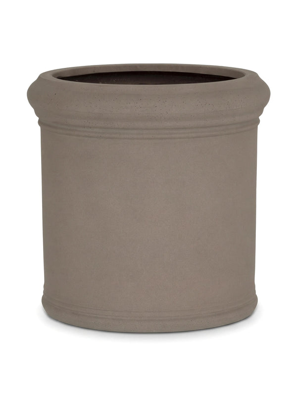 Pflanzkübel rund Max Classic Taupe mit Bordüre