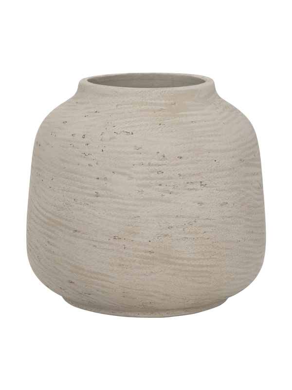 Vase Jabari Grau, wasserdicht aus glasfaserverstärktem Ton