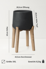 Patt Black Washed Feet high Größe XXL [v=XXL|ø43.5|ö28.5|h65|t27.3]