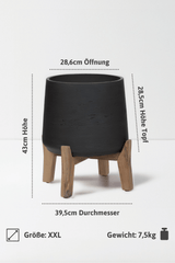 Patt Black Washed Feet Low Größe XXL [v=XXL|ø39.5|ö28.6|h43|t27.3]