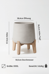 Patt Grey Washed Feet Low Größe XXXL [v=XXXL|ø50.5|ö38.4|h57.5|t36.2]