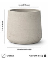 Patt Grey Washed Pflanzkübel Grau aus Fiberclay Ø:20 cm Einzelaufnahme