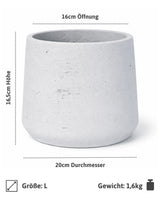 Patt White Washed Pflanzkübel Weiß aus Fiberclay Beton [v=l]