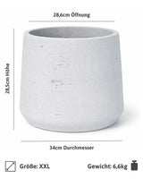 Patt White Washed Pflanzkübel Weiß aus Fiberclay Beton [v=xxl]