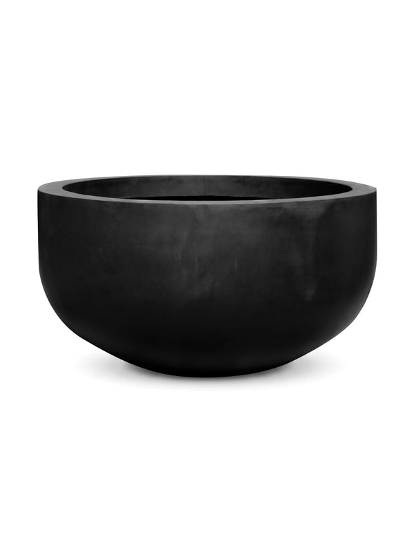 Große XXL-Pflanzschale City Bowl Schwarz aus Fiberstone