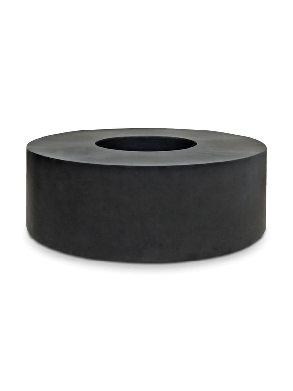 Großer runder Pflanzkübel Seating Circle Schwarz mit Sitzfläche