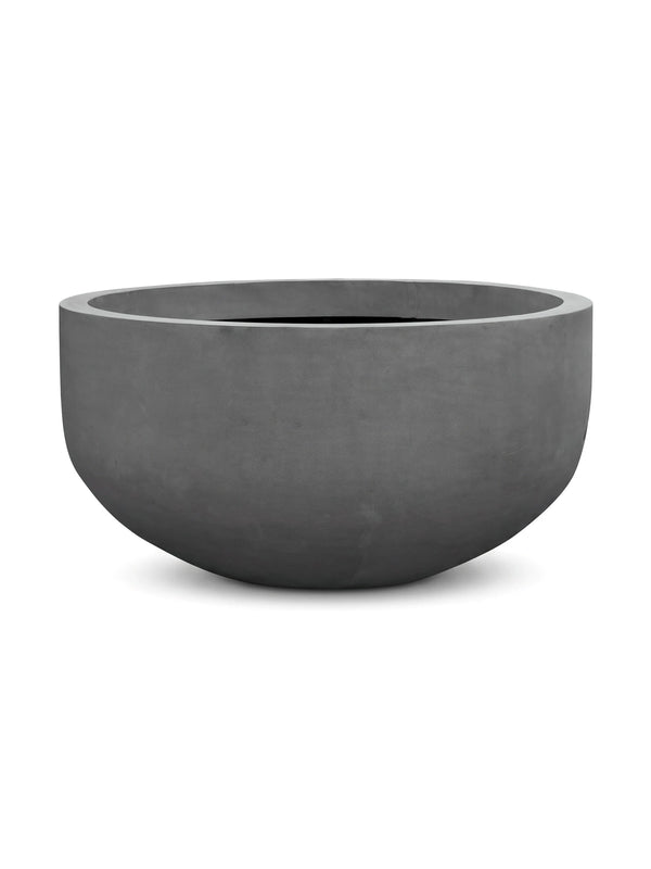 Große XXL-Pflanzschale City Bowl Grau aus Fiberstone