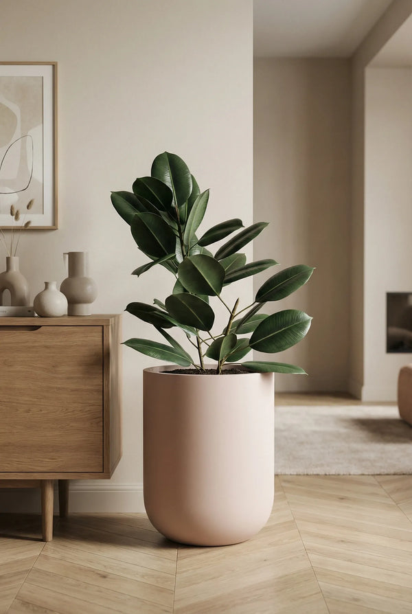 Blumentopf Zenith Puderrosa aus Fiberglas