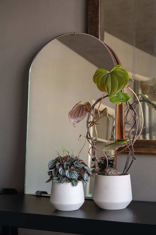 Blumentopf Julia Beige aus glasierter Keramik