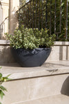 Ovale Pflanzschale Dorant Schwarz aus Fiberstone