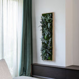 Pflanzenbild im Dschungeldesign, weißer Rahmen 40x140 cm