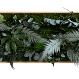 Pflanzenbild im Dschungeldesign, weißer Rahmen 40x140 cm