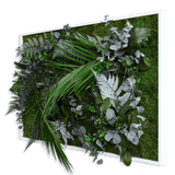 Pflanzenbild im Dschungeldesign, weißer Rahmen 60x100 cm